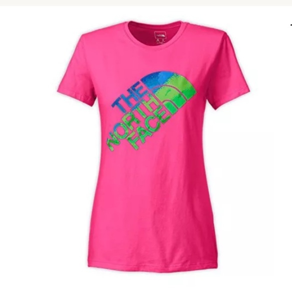 The North Face Glo Pink XS Blurred Lines tee shirt short sleeves